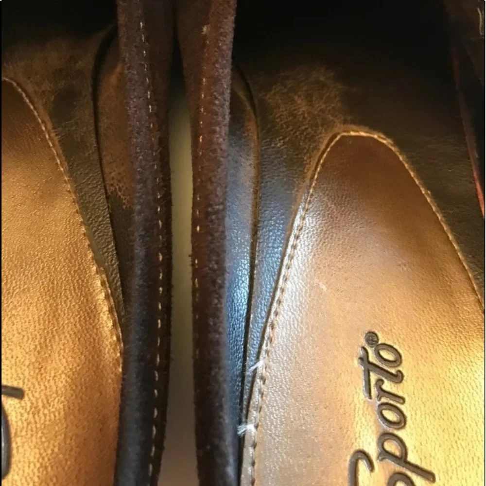 SPORTO Size 8-1/2 size 8.5 Brown Stitched Suede Leather 3